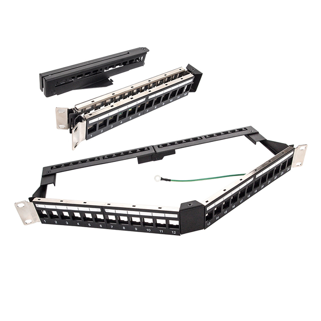  1U 24 Port UTP Angled Blank Patch Panel