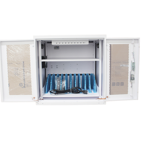 Learniture Carrello Di Ricarica Da Parete Per 12 Dispositivi – Chromebook, Tablet E Laptop, Nero - 4