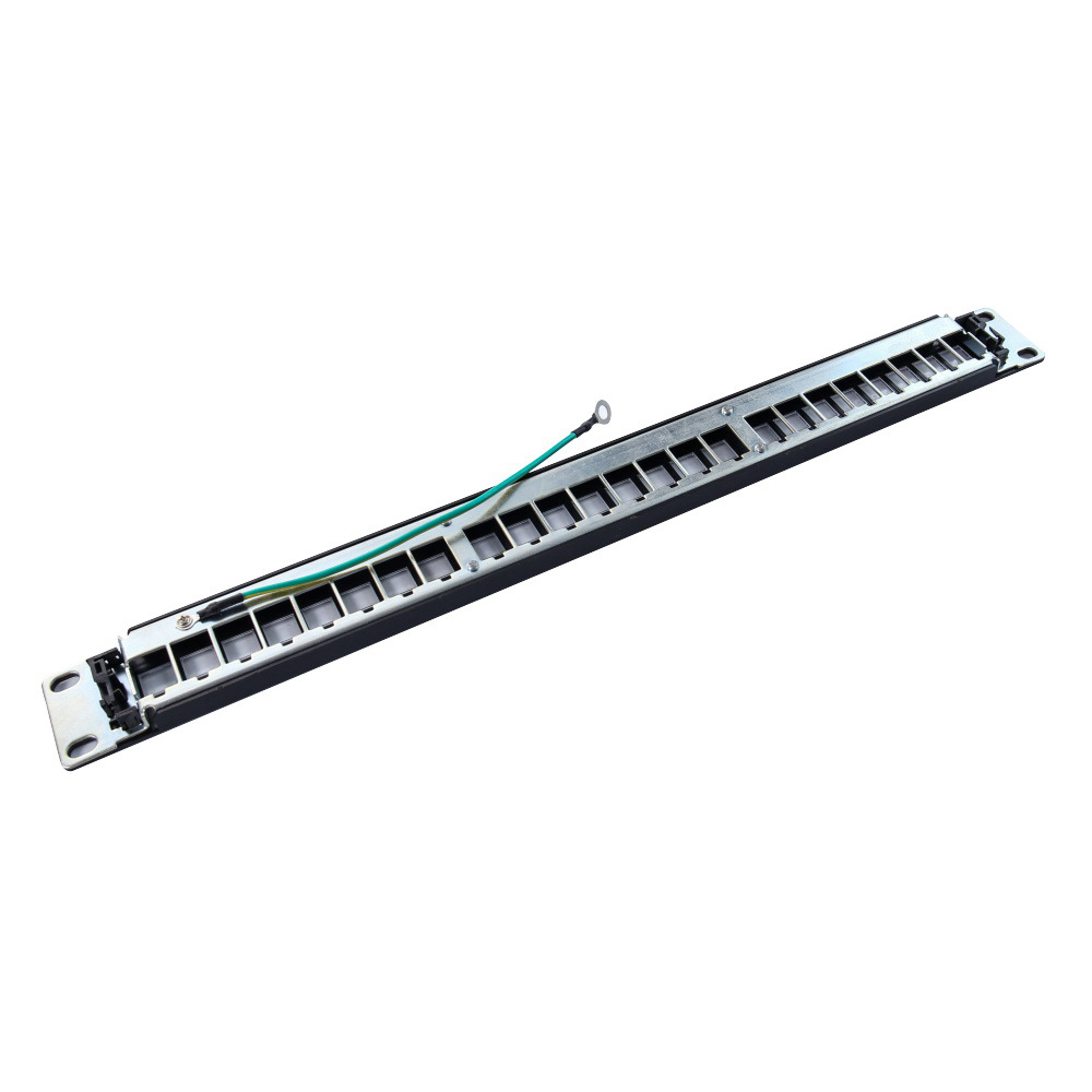 1U 24 Ports FTP Blank Ethenet Copper Patch Panel with Shutter and Earthing