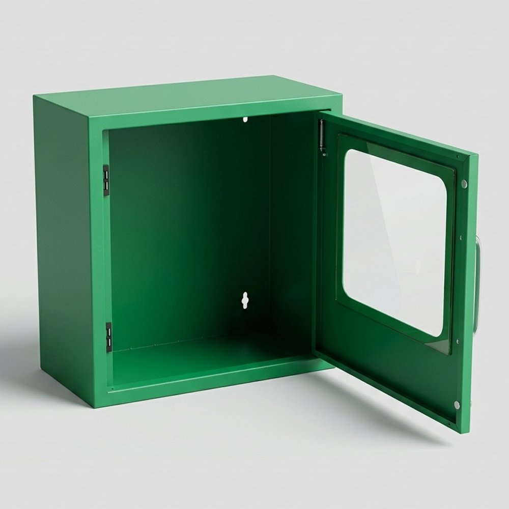 ຕູ້ເກັບມ້ຽນເຫຼັກຕິດຝາກັບປະຕູແກ້ວ – ປິດສະນະແມ່ເຫຼັກ, 380&times;210&times;382mm