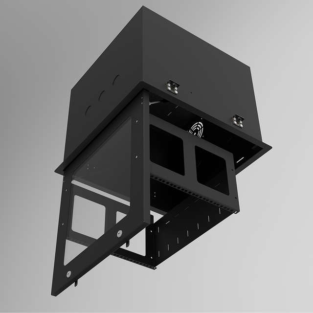 خزانة رفوف زجاجية بسقف 9U مقاس 19 بوصة | حاوية تكنولوجيا معلومات موفرة للمساحة