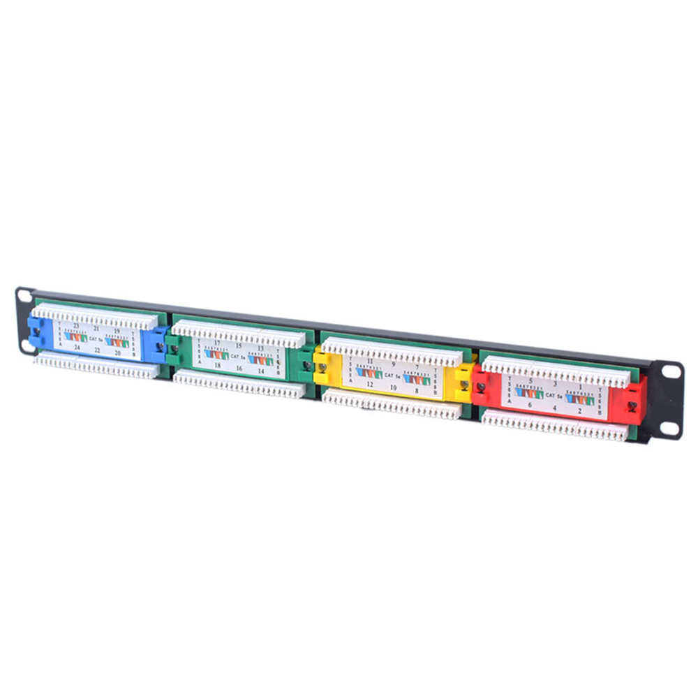 1U 24 port colored patch panel