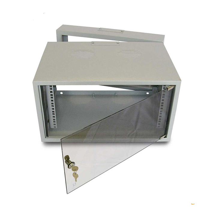 19" hinged Double Section glass door Wall Mounted Cabinet