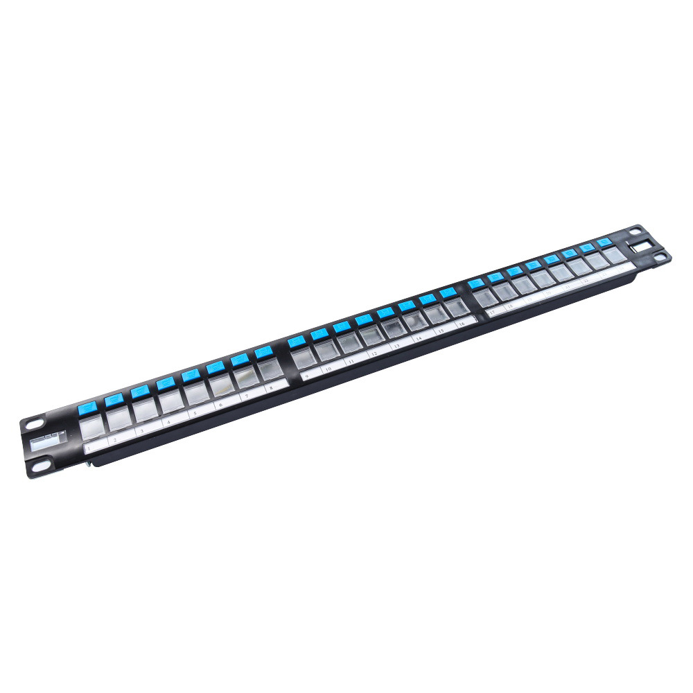 1U 24 Ports FTP Blank Ethenet Copper Patch Panel with Shutter and Earthing