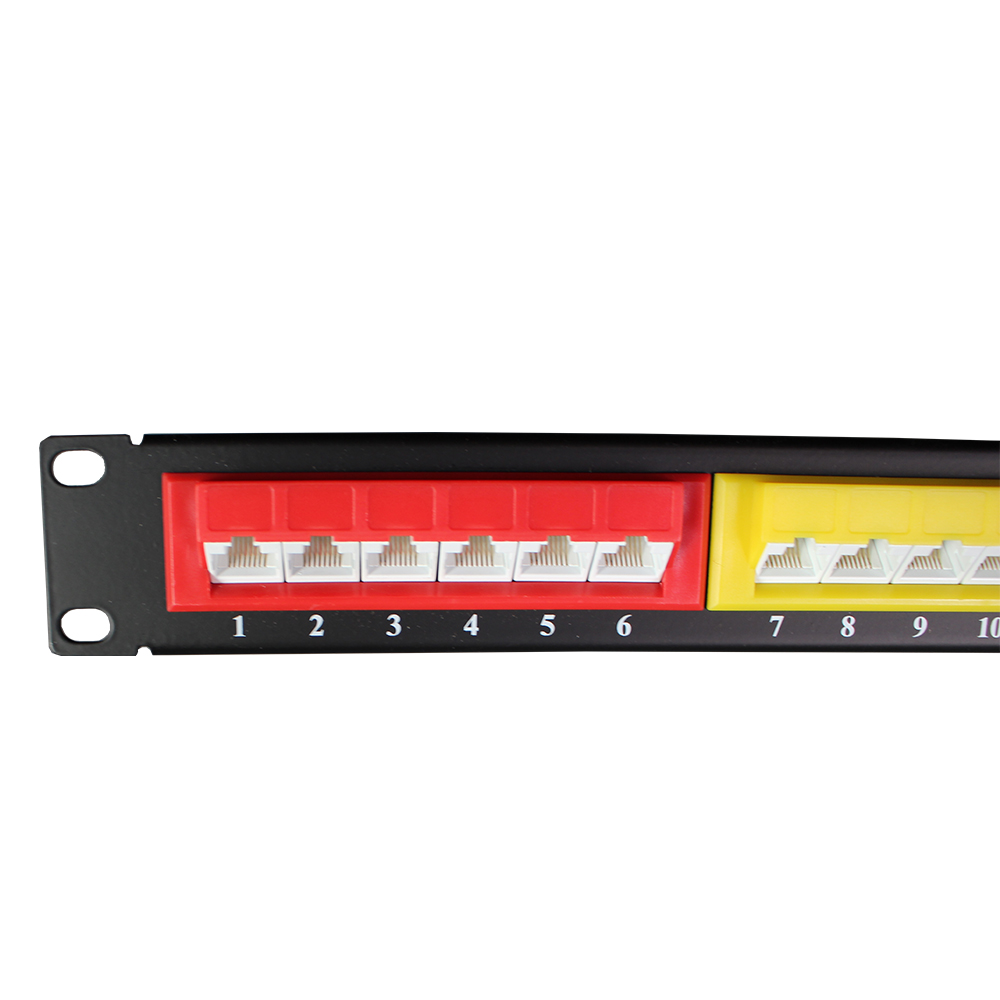 1U 24 port colored patch panel