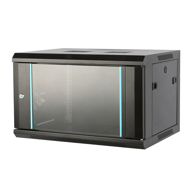 19 inch glass door wall mount data rack cabinet with galvanized rails