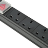 1U Rack PDU with 3-way UK Sockets & Integrated USB Charging Ports