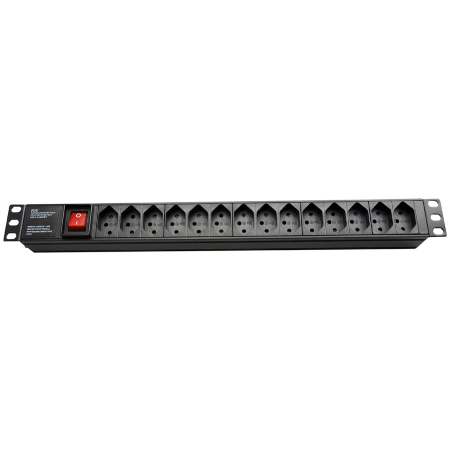 1U Aluminum Shell Swiss Series PDU Strip Outlet