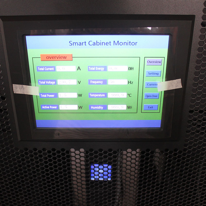 Intelligent 19" server rack cabinet with LCD screen for remotely monitor and control