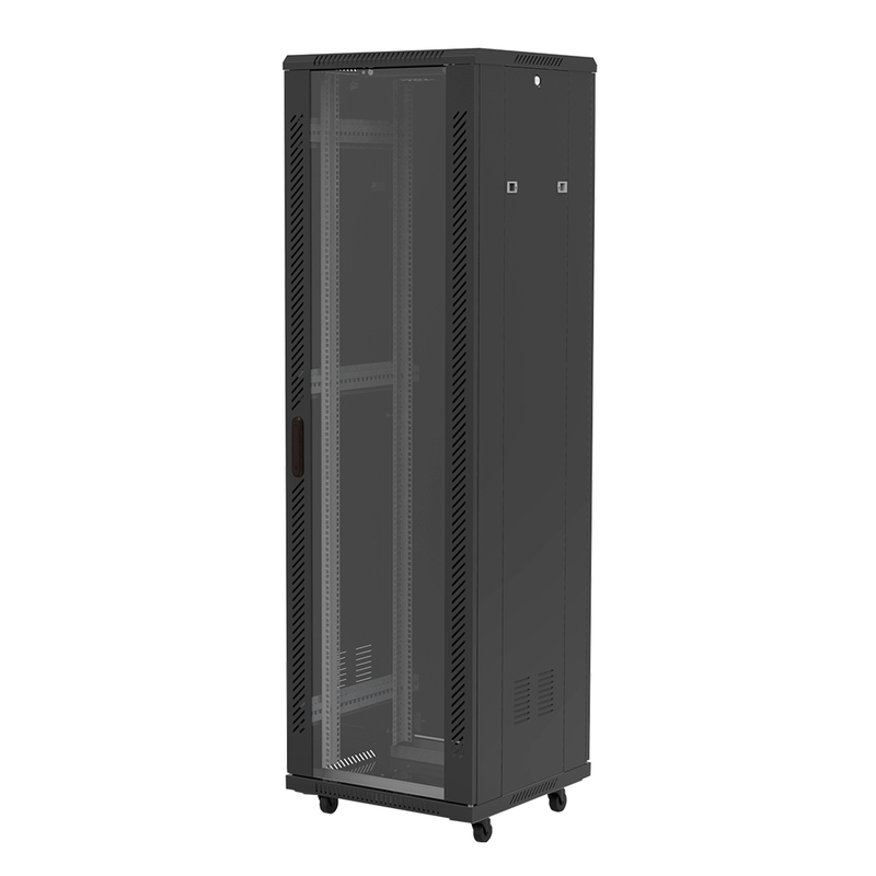 19" 42u glass door telecom server cabinet with vented door border