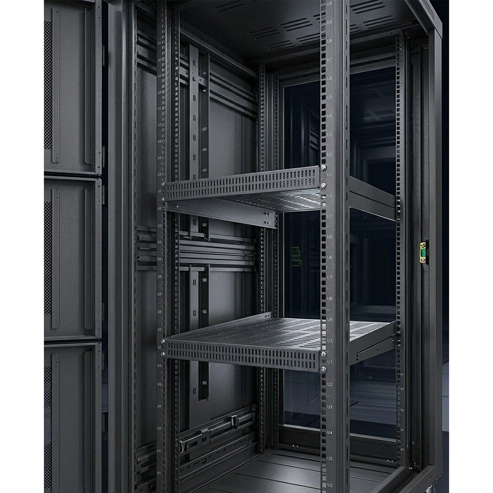 ตู้แร็คเซิร์ฟเวอร์ 3 ช่อง 42U 800x1000 | ตู้เครือข่ายสำหรับงานหนักโปรไฟล์ 9 พับพร้อมประตูตาข่าย ARC 
