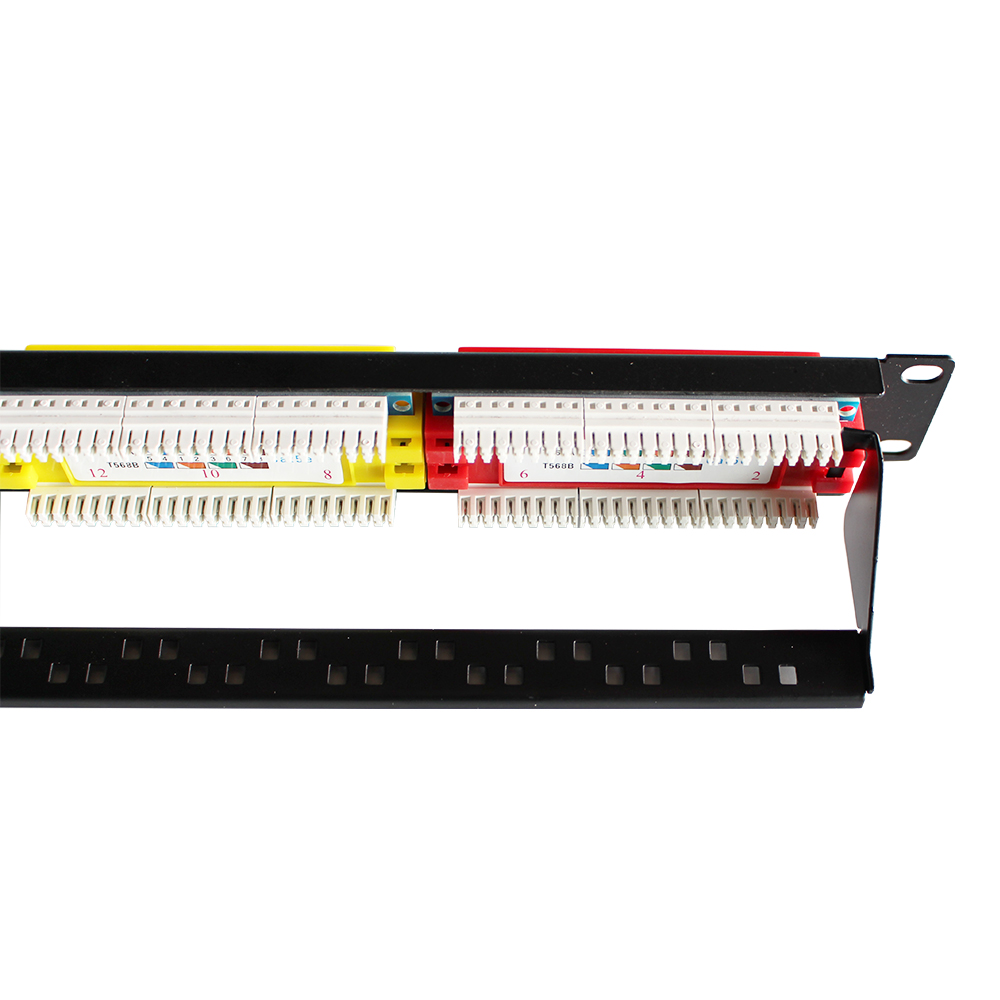 1U 24 port colored patch panel