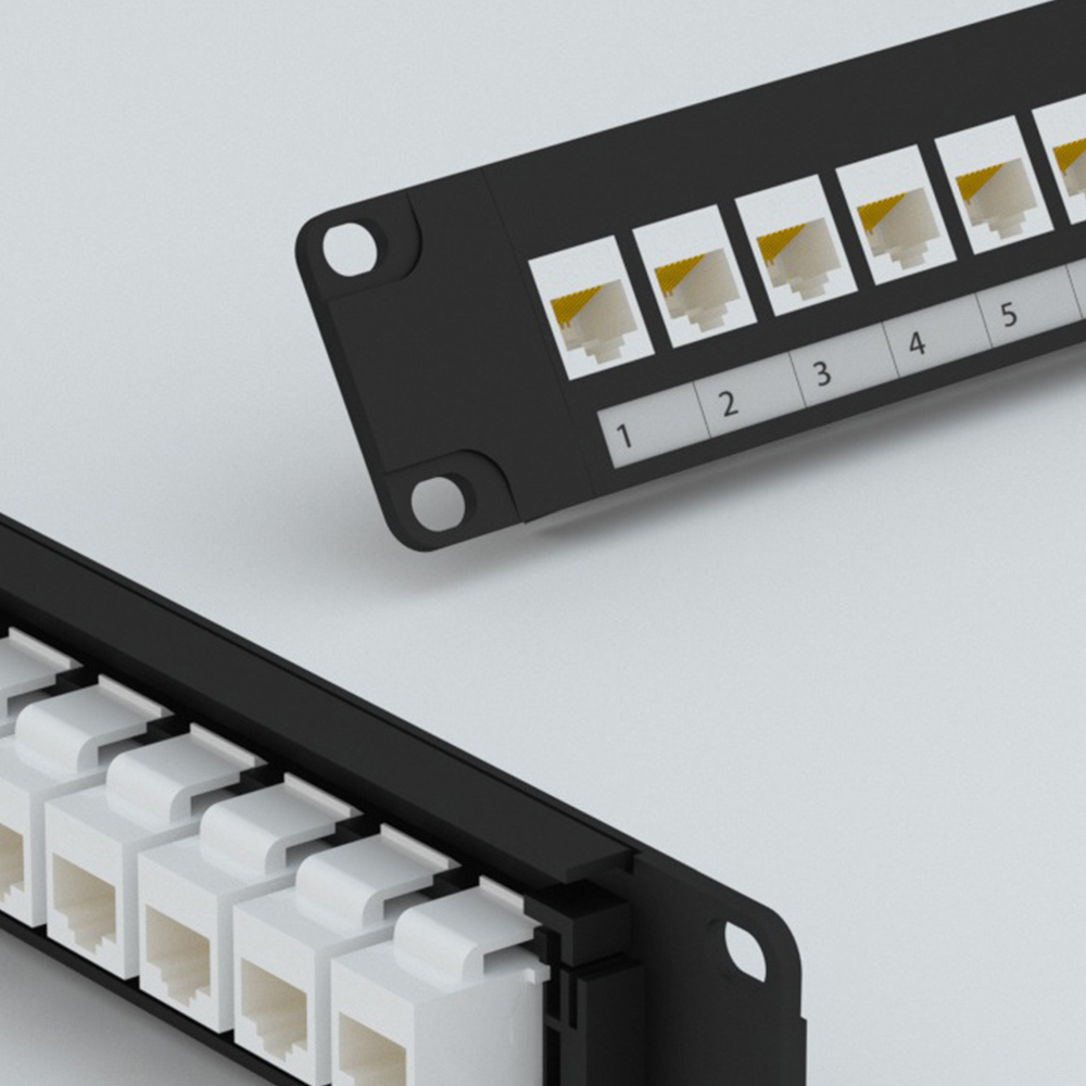 1U 24 Ports FTP Blank Ethenet Copper Patch Panel with Shutter and Earthing
