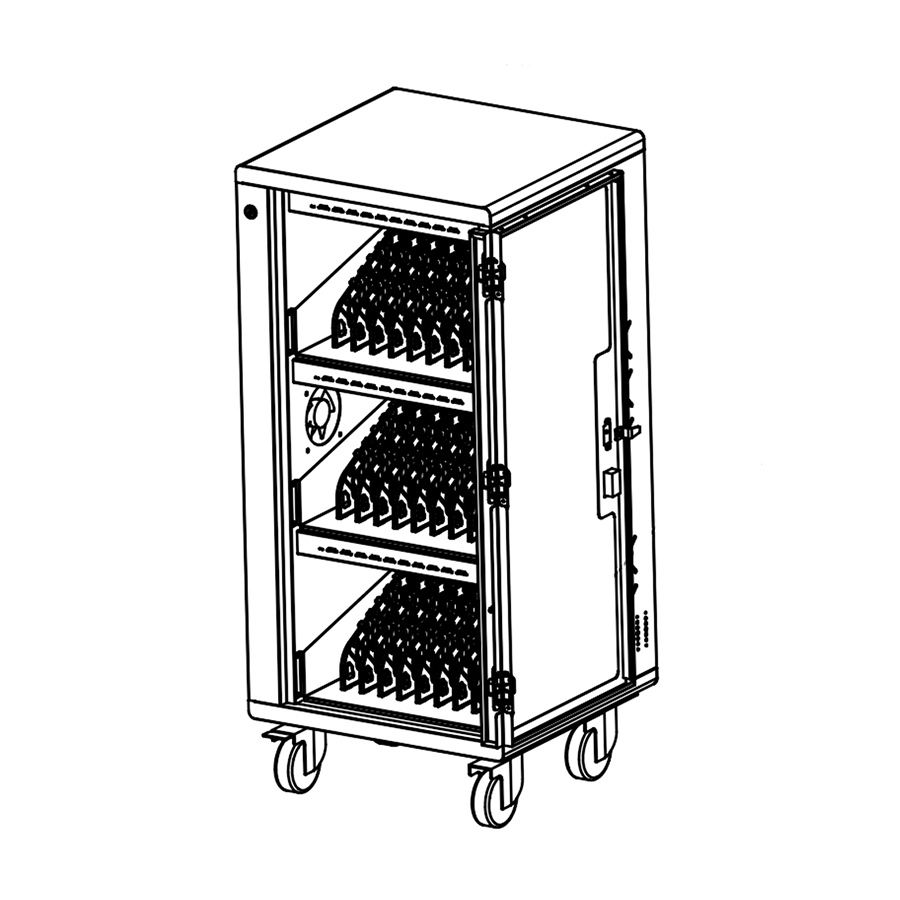 Multi-Device USB Charging Trolley for IPads Tablets