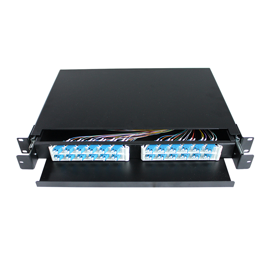 30 degree angled 24 LC port duplex single-mode fiber patch box