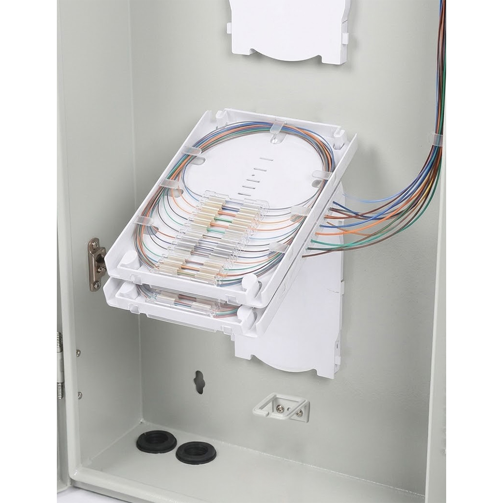 โครงกระจายไฟเบอร์ออปติกแบบติดผนัง 48 แกน | แผงแพทช์ไฟเบอร์ในร่มสำหรับ FTTH และโทรคมนาคม