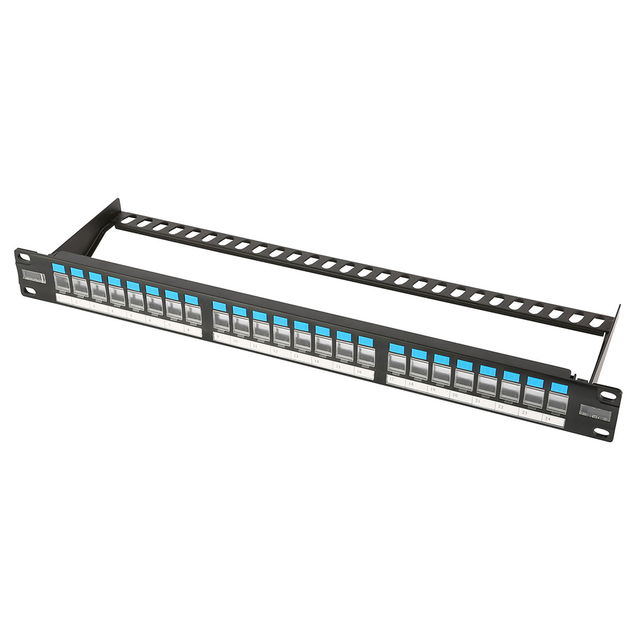 1U 24 Ports FTP Blank Ethenet Copper Patch Panel with Shutter and Earthing