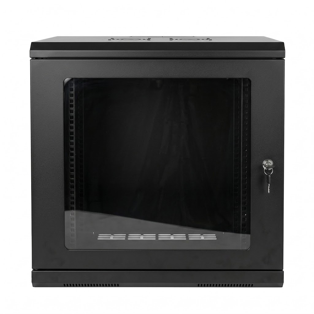 19inch Wall Mount Network Data Cabinet with Frame Type Glass Door And S-type Rails