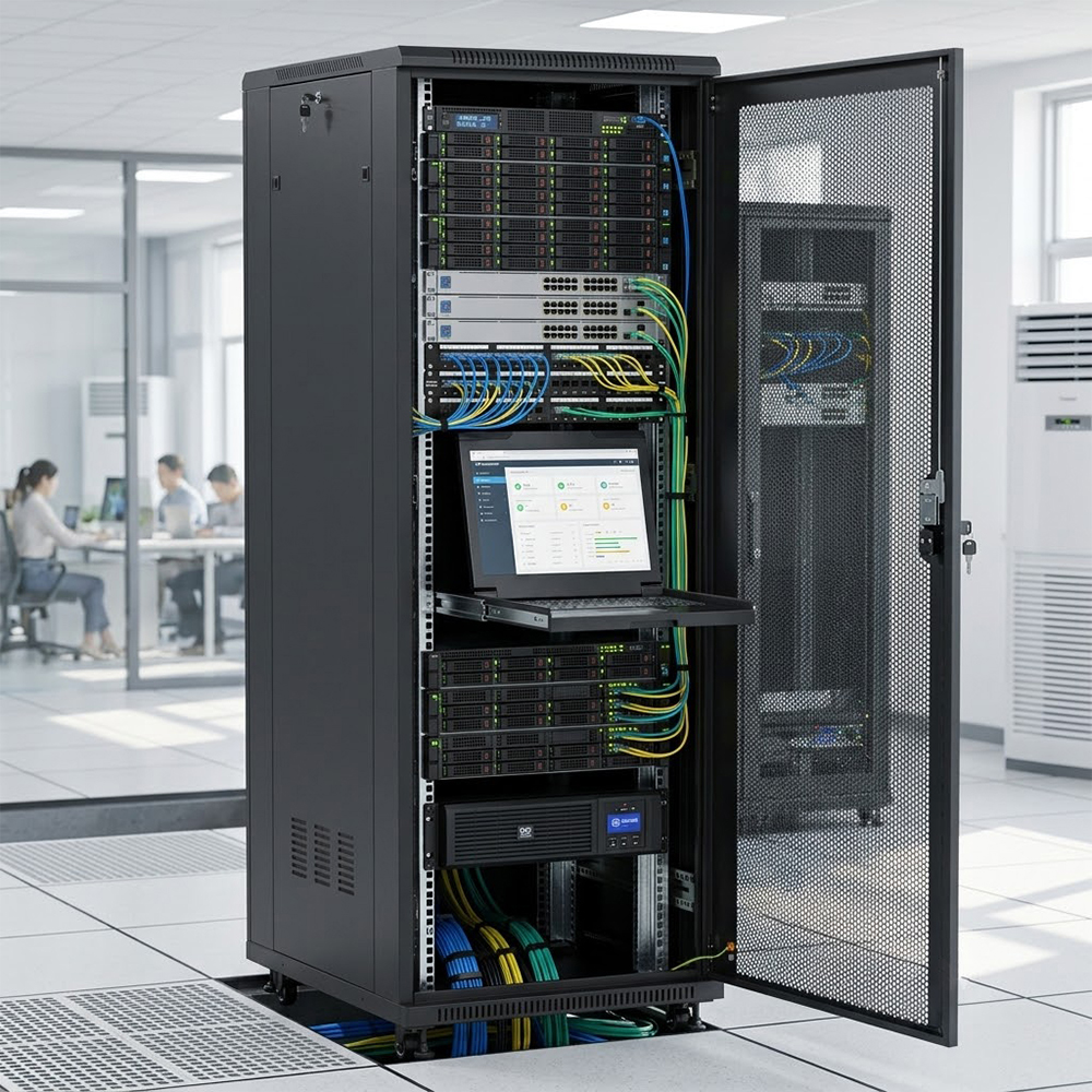 WEBIT Slimline 42U 600x800 Vrystaande bedienerrakkas | Soort enkelmaasdeur