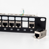 24-Port 1U Cat6A STP Feed-Through Patch Panel | 19" Shielded RJ45 Inline Coupler Panel - WebiT