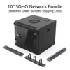 10-Inch Wall Mount Network Cabinet – Compact SOHO Mini Server Rack Enclosure with Toughened Glass Door & Removable Side Panels (RAL9005 Black)