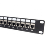 24-Port 1U Cat6A STP Feed-Through Patch Panel | 19" Shielded RJ45 Inline Coupler Panel - WebiT